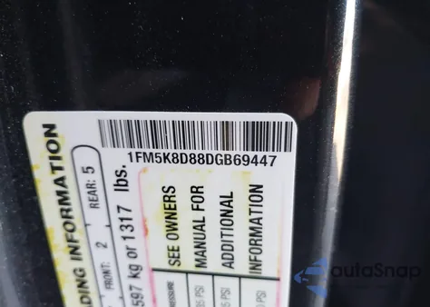 2013 Ford Explorer Xlt z USA, uszkodzony, nr VIN 1FM5K8D88DGB69447